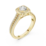 Luminary Round Brilliant Pavé-Set Halo Engagement Ring