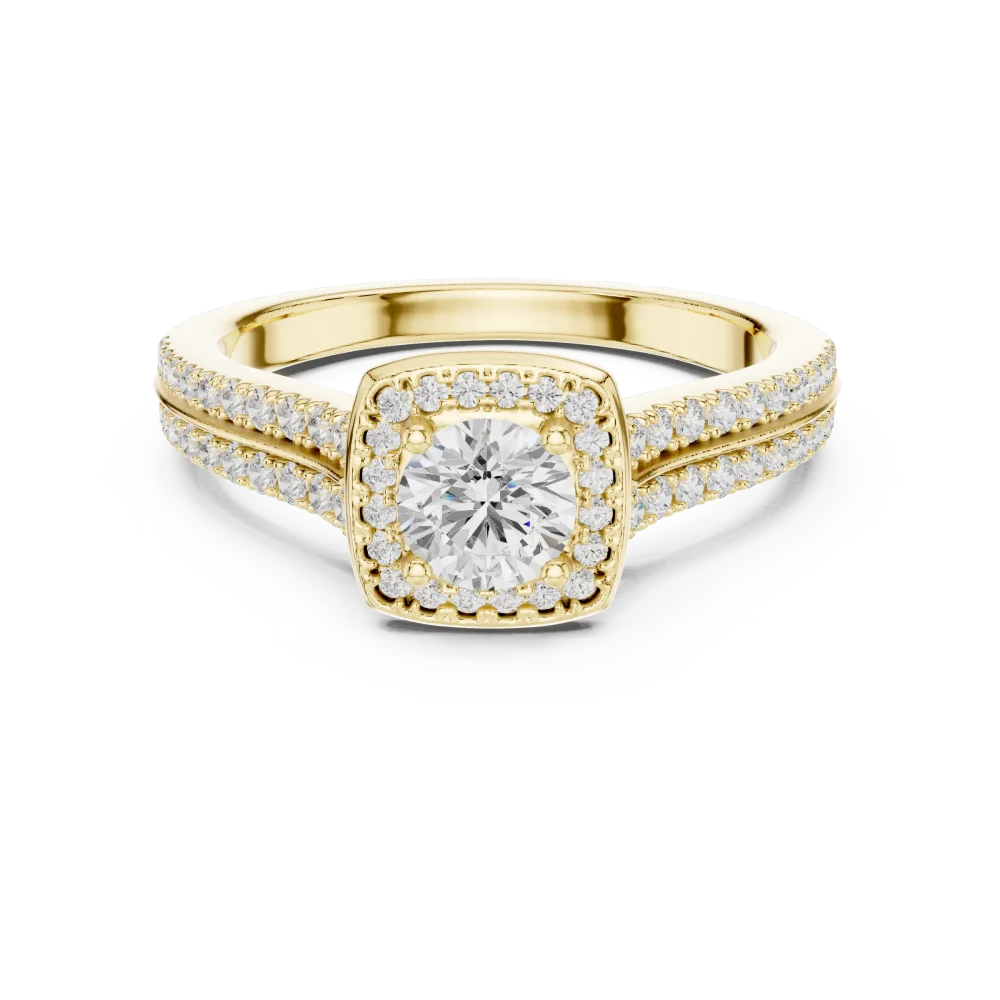 Luminary Round Brilliant Pavé-Set Halo Engagement Ring - Image 2