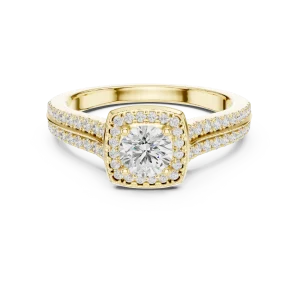 Luminary Round Brilliant Pavé-Set Halo Engagement Ring - Image 2
