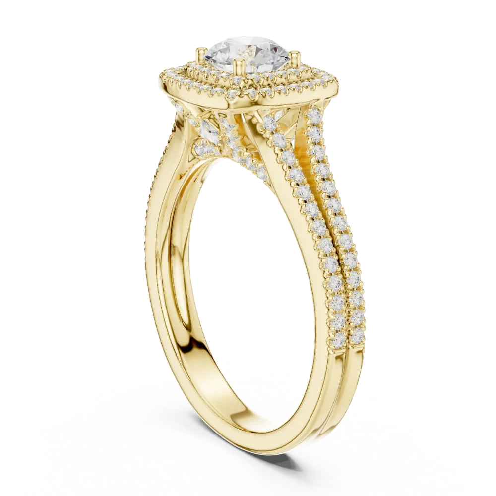 Luminary Round Brilliant Double Halo Solitaire Ring - Image 3