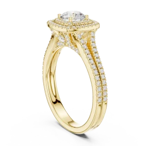 Luminary Round Brilliant Double Halo Solitaire Ring - Image 3