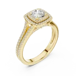 Luminary Round Brilliant Double Halo Solitaire Ring