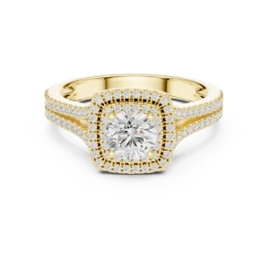 Luminary Round Brilliant Double Halo Solitaire Ring - Image 2