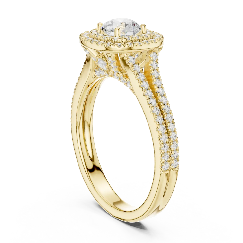 Luminary Round Brilliant Double Halo Solitaire Ring - Image 3