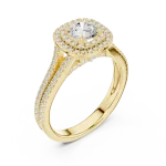 Luminary Round Brilliant Double Halo Solitaire Ring