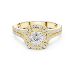 Luminary Round Brilliant Double Halo Solitaire Ring - Image 2