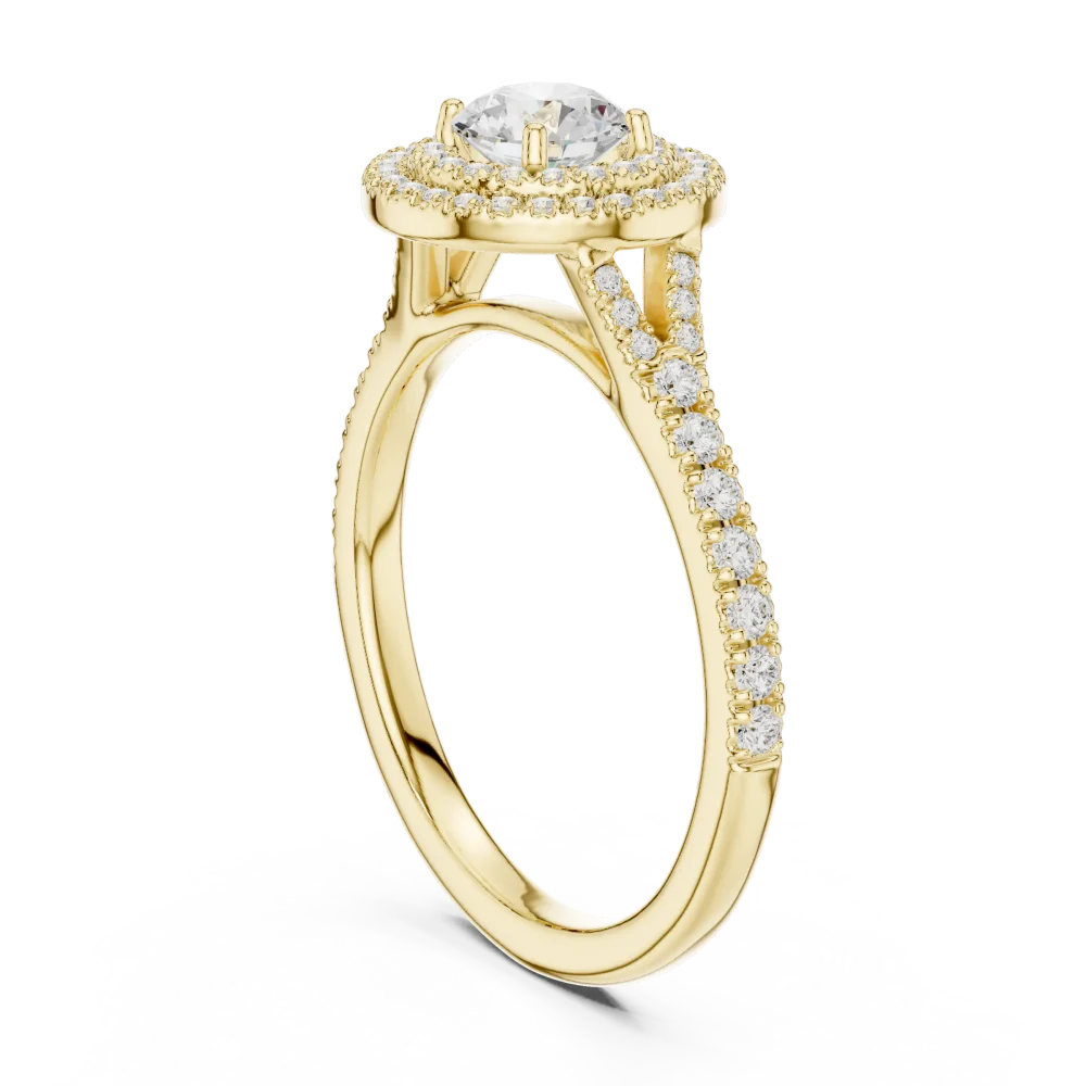 Luminary Round Brilliant Double Halo Solitaire Ring - Image 3