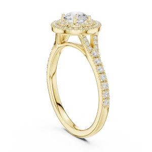Luminary Round Brilliant Double Halo Solitaire Ring - Image 3