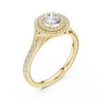 Luminary Round Brilliant Double Halo Solitaire Ring