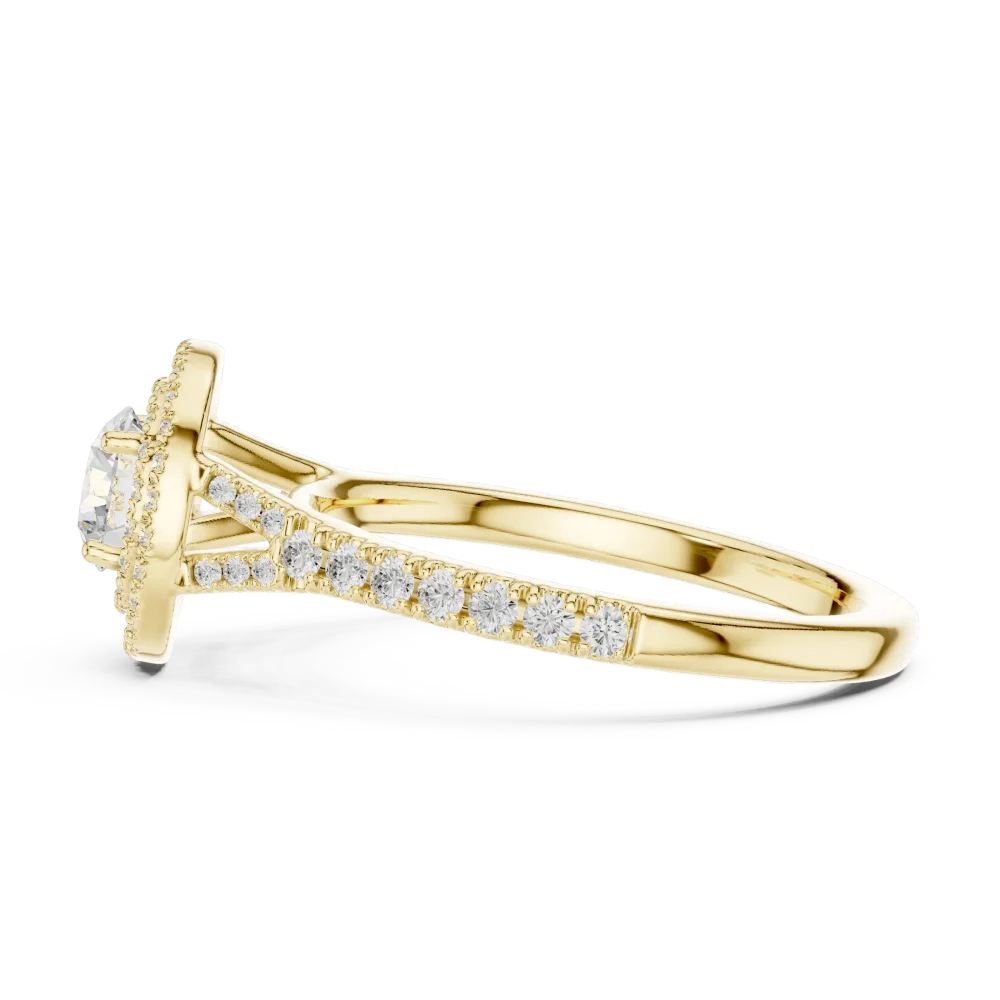 Luminary Round Brilliant Double Halo Solitaire Ring - Image 4