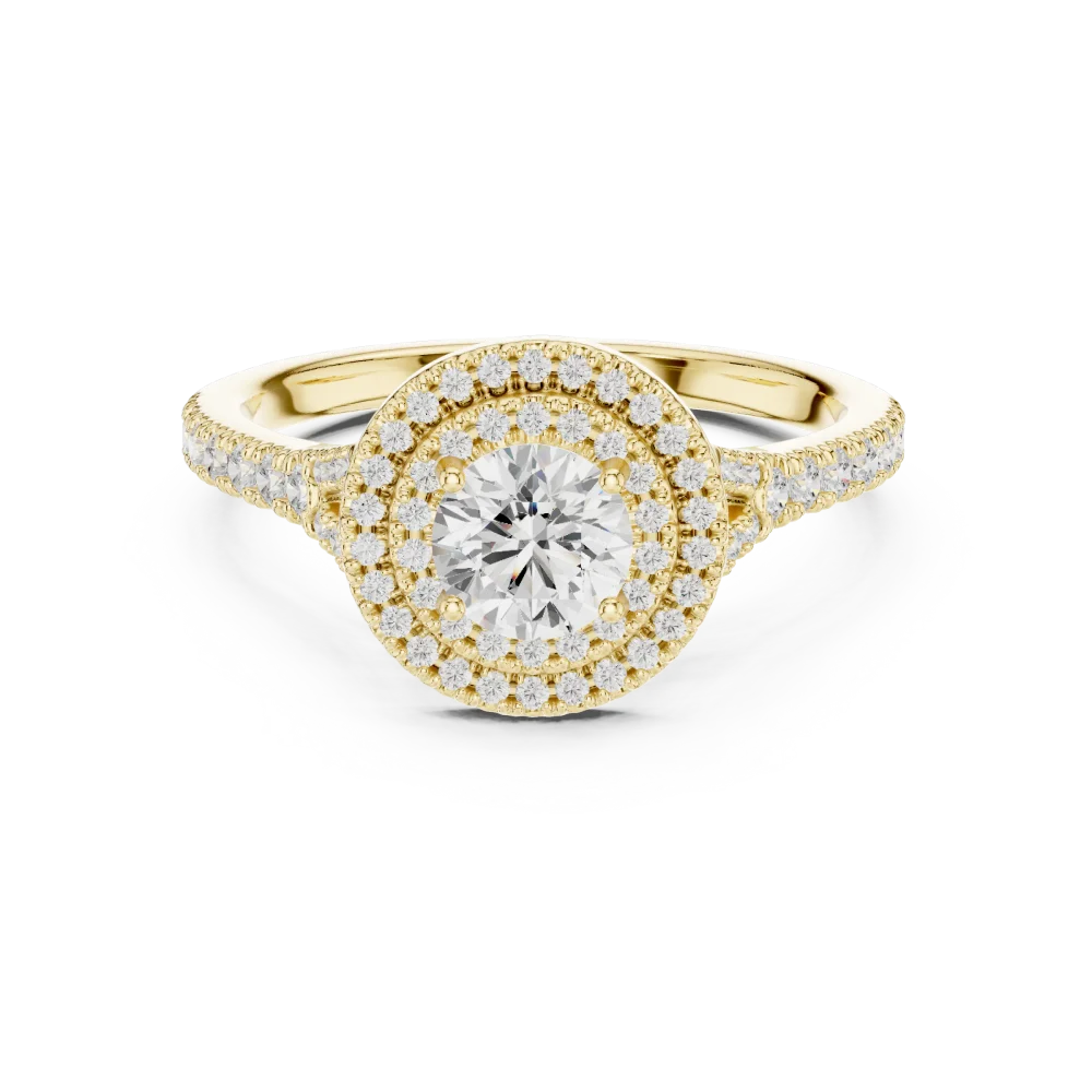 Luminary Round Brilliant Double Halo Solitaire Ring - Image 2