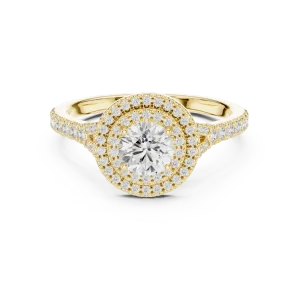 Luminary Round Brilliant Double Halo Solitaire Ring - Image 2