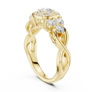Luminary Round Brilliant Multi-Stone Entwined Halo Ring - Image 3