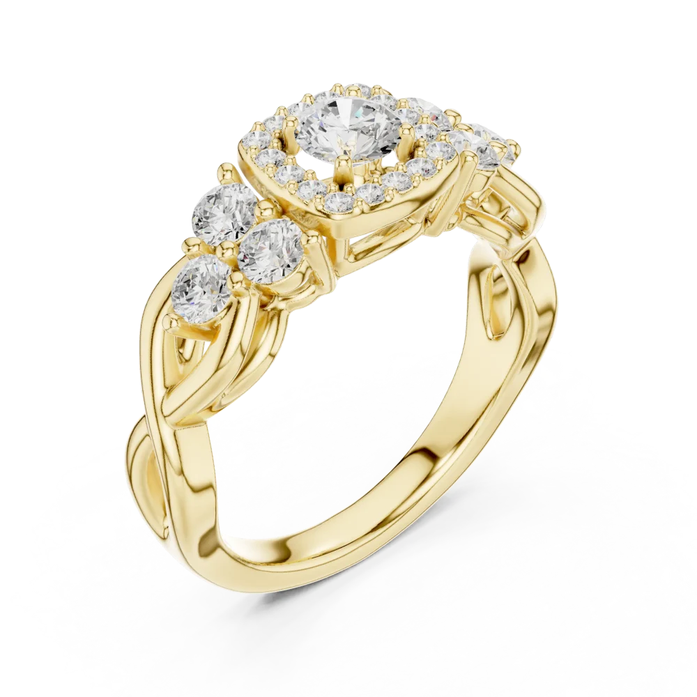 Discover the radiant beauty of our entwined halo ring, featuring brilliant DIAMEUR lab-grown diamonds. Elevate your collection with modern elegance.