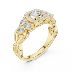 Luminary Round Brilliant Multi-Stone Entwined Halo Ring