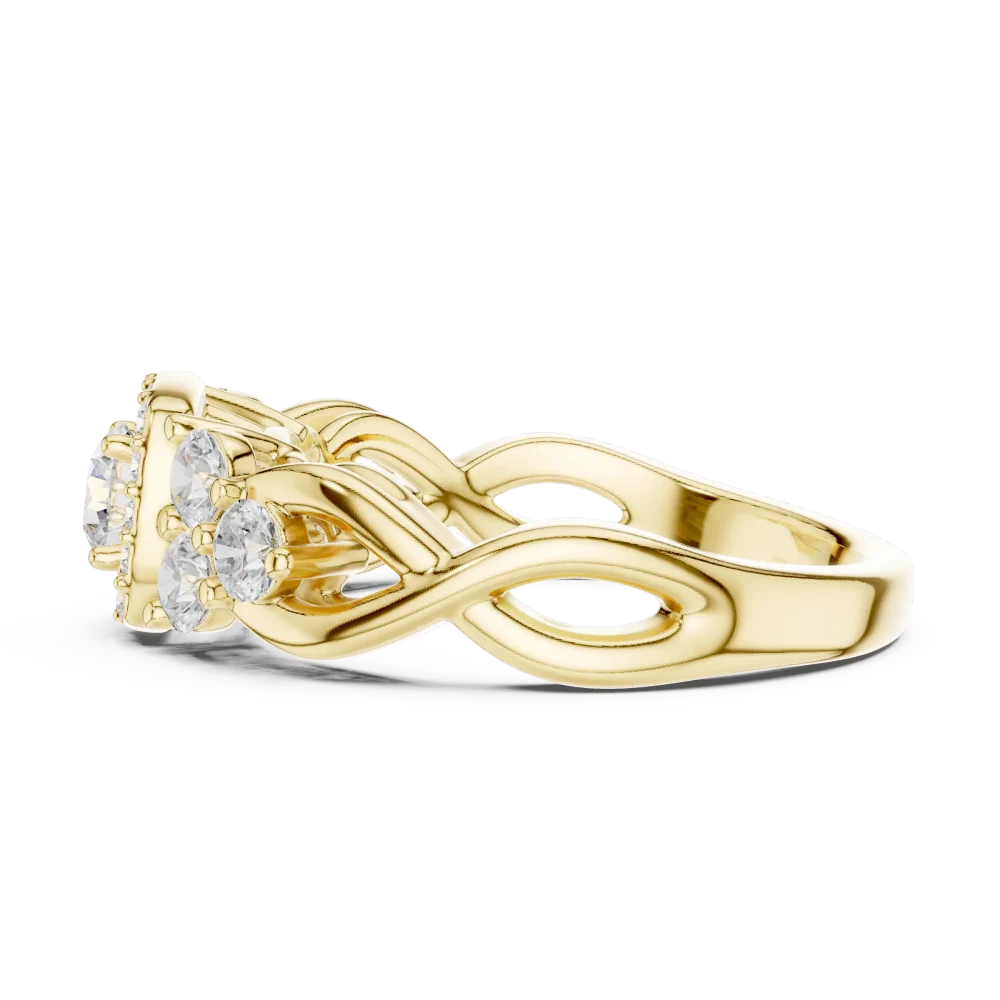 Luminary Round Brilliant Multi-Stone Entwined Halo Ring - Image 4