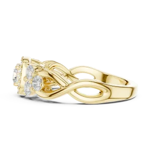 Luminary Round Brilliant Multi-Stone Entwined Halo Ring - Image 4