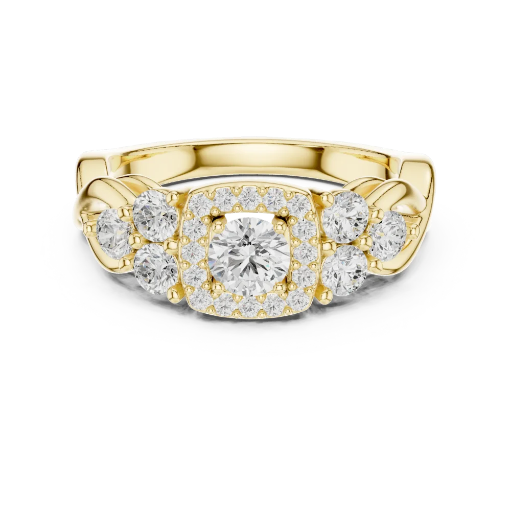 Luminary Round Brilliant Multi-Stone Entwined Halo Ring - Image 2