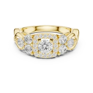 Luminary Round Brilliant Multi-Stone Entwined Halo Ring - Image 2