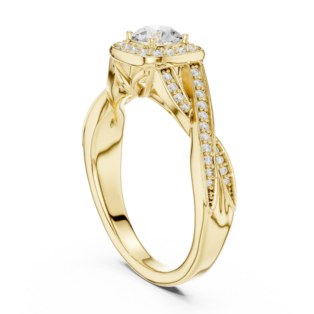Ethereal Luminary Round Cut Halo Solitaire Ring - Image 3