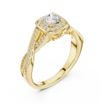 Ethereal Luminary Round Cut Halo Solitaire Ring