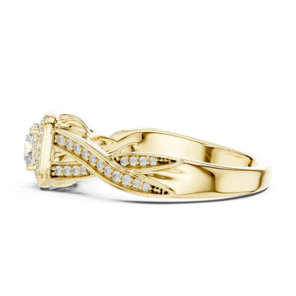 Ethereal Luminary Round Cut Halo Solitaire Ring - Image 4