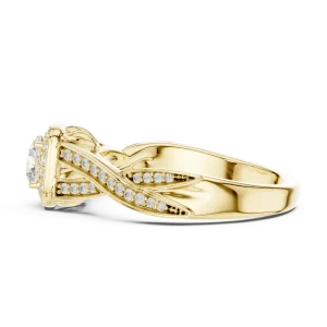 Ethereal Luminary Round Cut Halo Solitaire Ring - Image 4