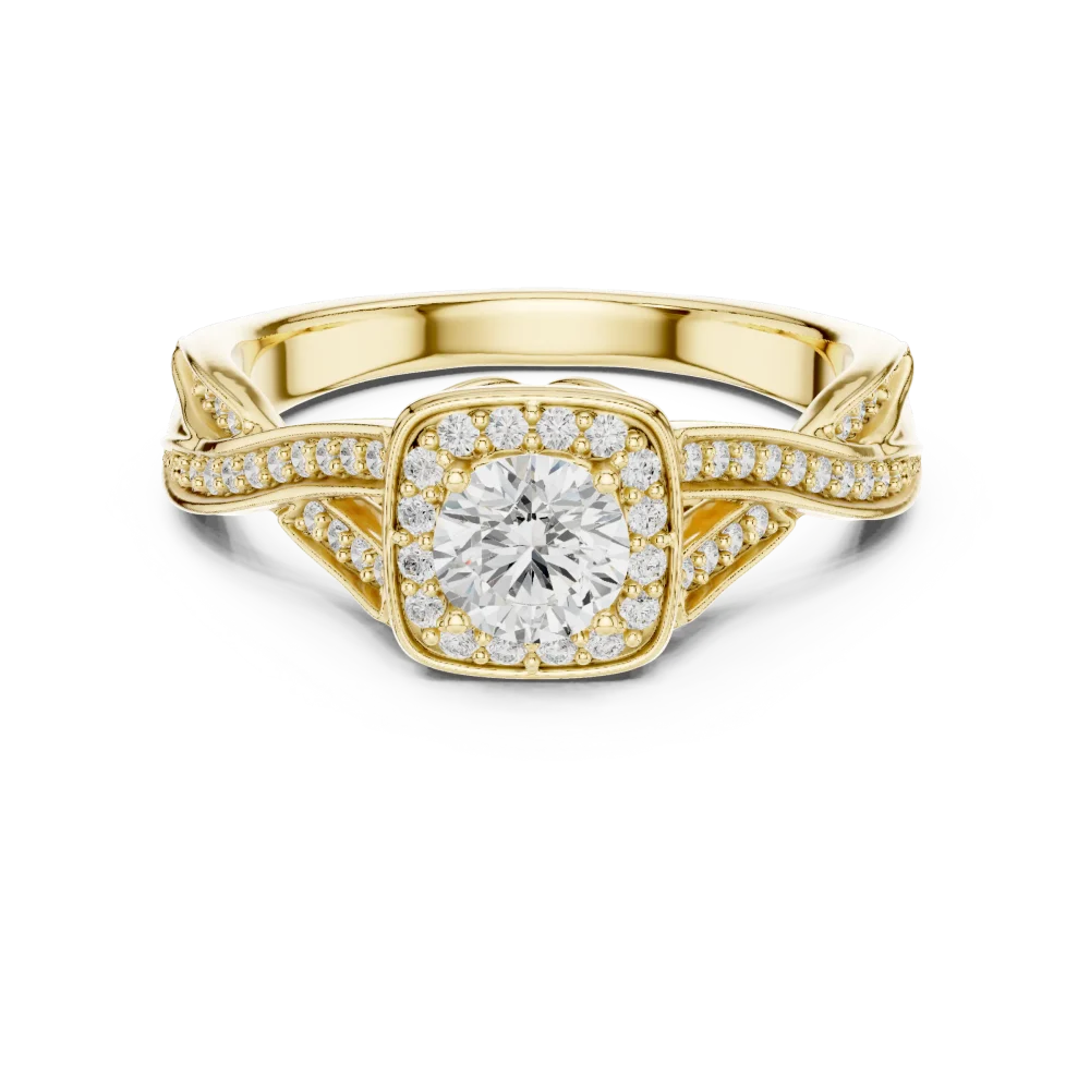 Ethereal Luminary Round Cut Halo Solitaire Ring - Image 2