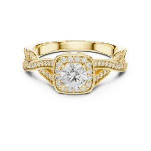 Ethereal Luminary Round Cut Halo Solitaire Ring - Image 2