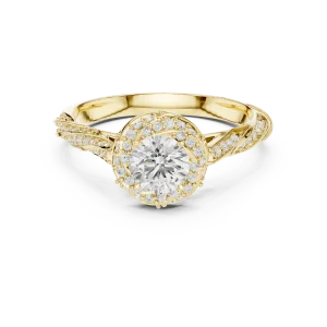 Luminary Round Brilliant Pavé-Set Twisted Solitaire Ring - Image 2