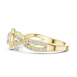 Ethereal Luminary Round Brilliant Twist Pavé Solitaire Ring - Image 4