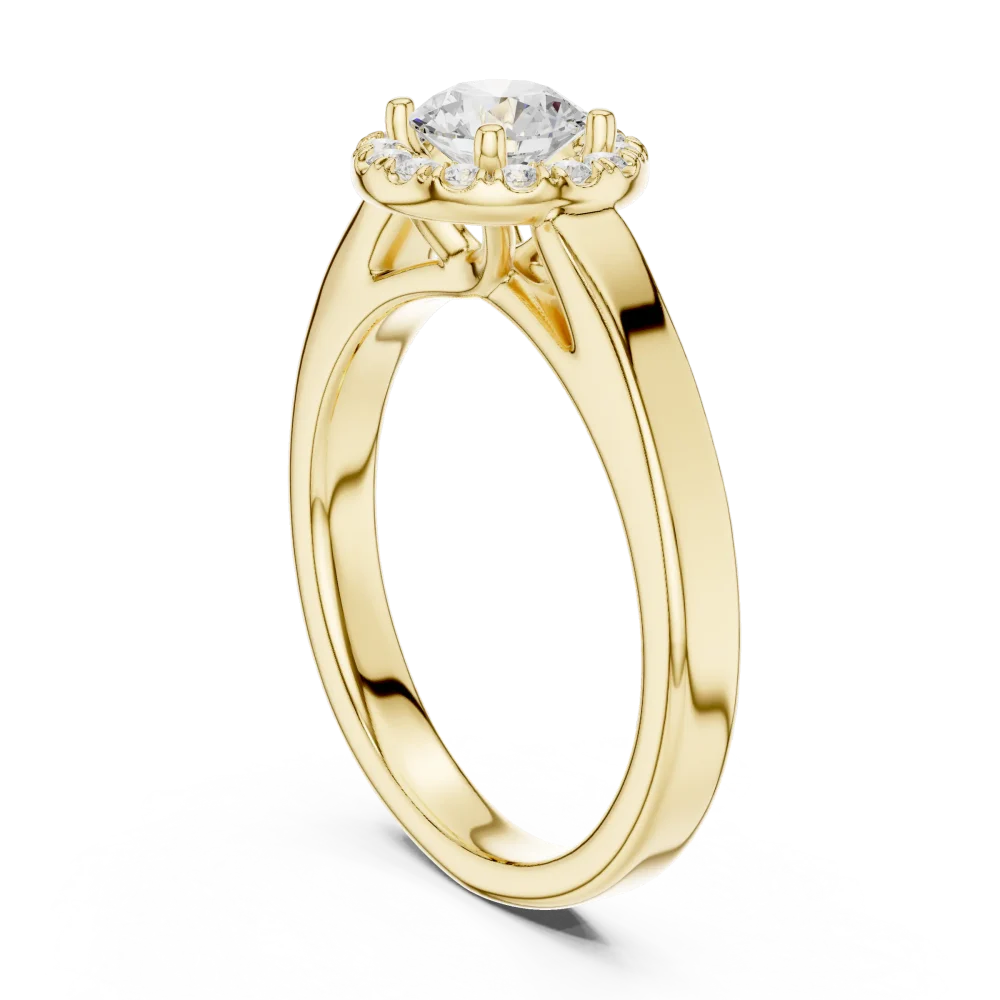 Ethereal Luminary Round Brilliant Halo Solitaire Ring - Image 3