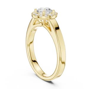 Ethereal Luminary Round Brilliant Halo Solitaire Ring - Image 3