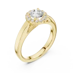 Ethereal Luminary Round Brilliant Halo Solitaire Ring