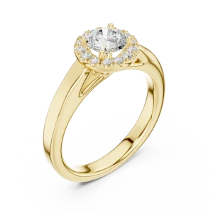 Ethereal Luminary Round Brilliant Halo Solitaire Ring