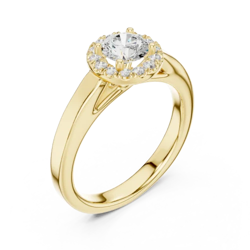 Ethereal Luminary Round Brilliant Halo Solitaire Ring