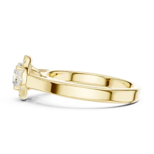 Ethereal Luminary Round Brilliant Halo Solitaire Ring - Image 4