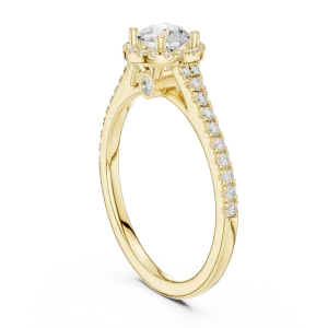 Ethereal Round Brilliant Pavé Halo Solitaire Engagement Ring - Image 3