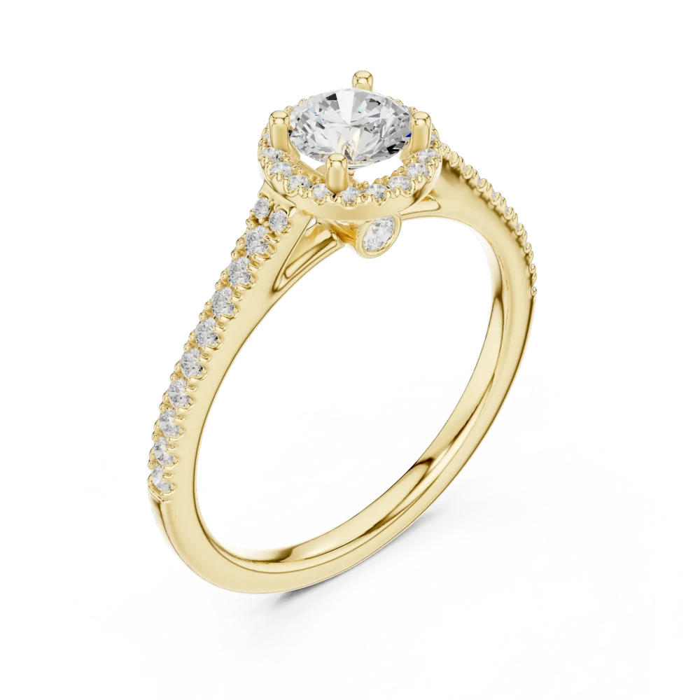 Celebrate forever with this breathtaking pavé halo solitaire engagement ring. Expertly handcrafted for brilliant light, discover your perfect fit.