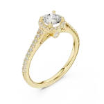 Ethereal Round Brilliant Pavé Halo Solitaire Engagement Ring