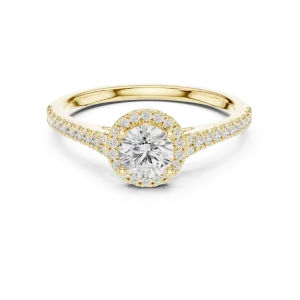 Ethereal Round Brilliant Pavé Halo Solitaire Engagement Ring - Image 2