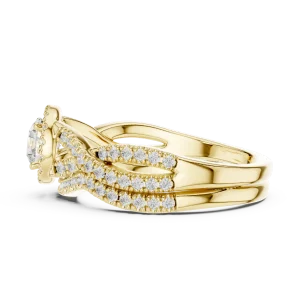 Luminary Round Brilliant Pavé-Set Twisted Solitaire Ring - Image 4