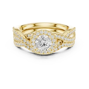 Luminary Round Brilliant Pavé-Set Twisted Solitaire Ring - Image 2