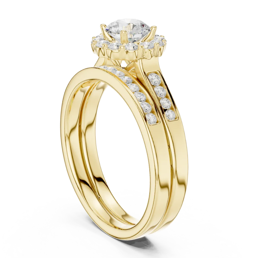 Luminary Round Brilliant Pavé-Set Halo Solitaire Ring - Image 3