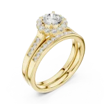 Luminary Round Brilliant Pavé-Set Halo Solitaire Ring