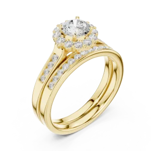 Luminary Round Brilliant Pavé-Set Halo Solitaire Ring
