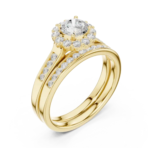 Luminary Round Brilliant Pavé-Set Halo Solitaire Ring