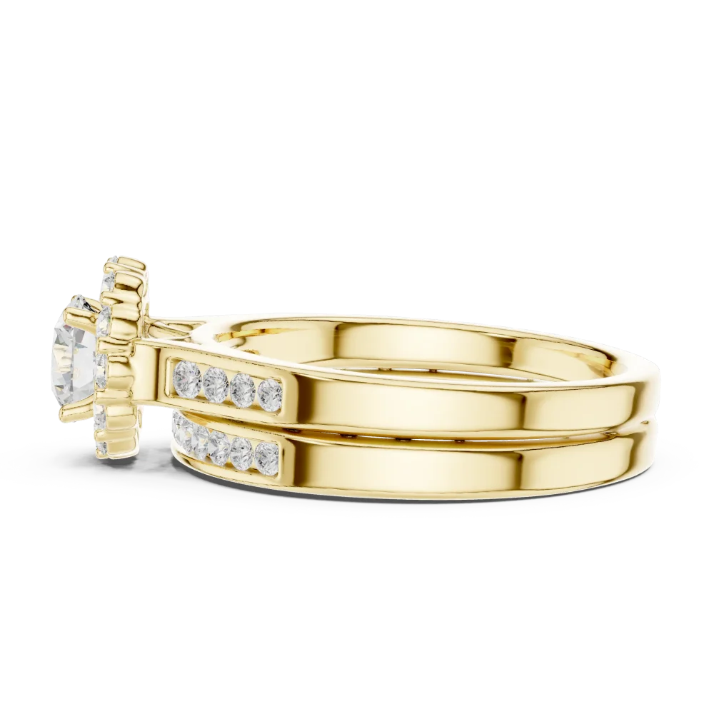 Luminary Round Brilliant Pavé-Set Halo Solitaire Ring - Image 4