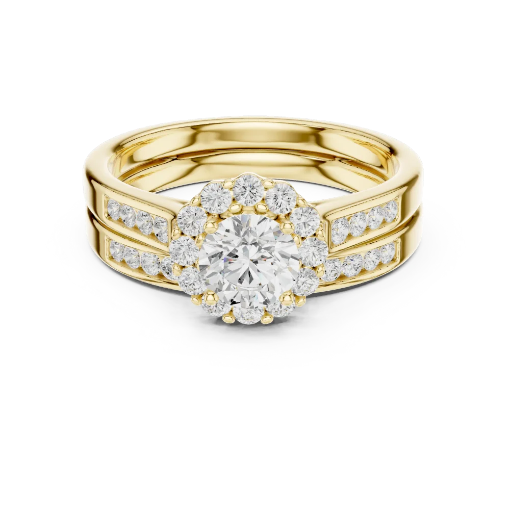Luminary Round Brilliant Pavé-Set Halo Solitaire Ring - Image 2