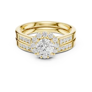 Luminary Round Brilliant Pavé-Set Halo Solitaire Ring - Image 2